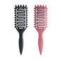 Curl Defining Brush for Curly Hair, Vented Detangling Hair Brush for Wet and Dry Styling, Curved Brush for Shaping and Smoothing Curl Clumps, Lightweight Hair Brush （Beige）