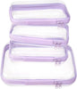 4 pcs Clear Zipper Pouches,Hard Shell Zipper Case, Toiletry Bag for Travel, CLear Diaper Bag, Toiletry Pouch, Travel Organizer, Cosmetic Bag,Toy Storage Bins (M+3S)