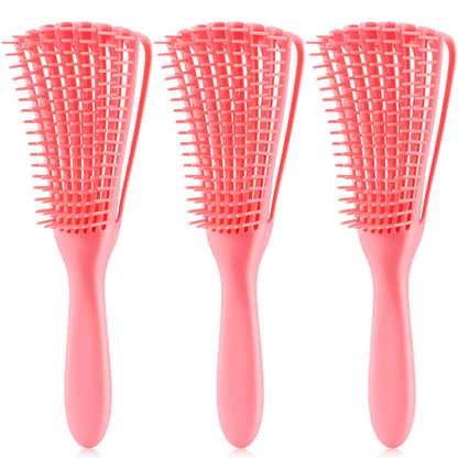 3 Pack Hair Detangler Brush for Afro America/African Textured 3a to 4c Kinky Wavy/Curly/Coily/Wet/Dry/Oil/Thick/Long Hair, Detangling Brush for Natural, Exfoliating Your Scalp for Beautiful