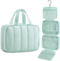 Travel Toiletry Bag for women, Portable Hanging Hook Makeup Bag Organizer, Waterproof Makeup Cosmetic Bag, for Full-Size Accessories, Toiletries, Camel