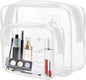Clear Makeup Bag,Portable Travel Toiletry Bags with Zipper, TSA Approved Clear Organizer Bags, PVC Cosmetic Pouch for Airport Airline Compliant