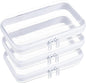 4 pcs Clear Zipper Pouches,Hard Shell Zipper Case, Toiletry Bag for Travel, CLear Diaper Bag, Toiletry Pouch, Travel Organizer, Cosmetic Bag,Toy Storage Bins (M+3S)