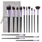 Makeup Brushes, 14 Pcs Professional Makeup Brush Set, Eye and Face Foundation Brush Set, Eyeshadow Brushes, Cosmetic Brushes, with PU Bag, Grayish