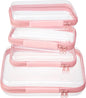 4 pcs Clear Zipper Pouches,Hard Shell Zipper Case, Toiletry Bag for Travel, CLear Diaper Bag, Toiletry Pouch, Travel Organizer, Cosmetic Bag,Toy Storage Bins (M+3S)