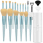 Makeup Brushes With Case 20PCs Professional Makeup Brush Set, Foundation Powder Eyeshadow Brush Set Eyebrow Concealer Contour Travel Brushes Kit with Holder & 2 Powder Puff-White