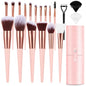 Makeup Brushes With Case 20PCs Professional Makeup Brush Set, Foundation Powder Eyeshadow Brush Set Eyebrow Concealer Contour Travel Brushes Kit with Holder & 2 Powder Puff-White