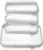 4 pcs Clear Zipper Pouches,Hard Shell Zipper Case, Toiletry Bag for Travel, CLear Diaper Bag, Toiletry Pouch, Travel Organizer, Cosmetic Bag,Toy Storage Bins (M+3S)