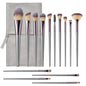 Makeup Brushes, 14 Pcs Professional Makeup Brush Set, Eye and Face Foundation Brush Set, Eyeshadow Brushes, Cosmetic Brushes, with PU Bag, Grayish