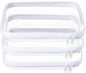 4 pcs Clear Zipper Pouches,Hard Shell Zipper Case, Toiletry Bag for Travel, CLear Diaper Bag, Toiletry Pouch, Travel Organizer, Cosmetic Bag,Toy Storage Bins (M+3S)