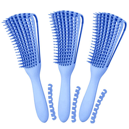 3 Pack Hair Detangler Brush for Afro America/African Textured 3a to 4c Kinky Wavy/Curly/Coily/Wet/Dry/Oil/Thick/Long Hair, Detangling Brush for Natural, Exfoliating Your Scalp for Beautiful