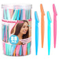 100 Pcs Eyebrow and Face Razors for Women and Men, Multi-Color Facial Shavers with Protective Covers, Safe for Beginners