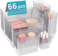 25 PCS Clear Plastic Drawer Organizers Set, 4-Size Versatile Bathroom and Vanity Drawer Organizer Trays, Storage Bins for Makeup, Bedroom, Kitchen Gadgets Utensils and Office