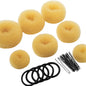 Donut Hair Bun Maker Set - 7 Rings (1 Extra-Large, 2 Large, 2 Medium, 2 Small), 5 Elastic Bands, 20 Hair Pins, Dark Brown