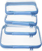 4 pcs Clear Zipper Pouches,Hard Shell Zipper Case, Toiletry Bag for Travel, CLear Diaper Bag, Toiletry Pouch, Travel Organizer, Cosmetic Bag,Toy Storage Bins (M+3S)