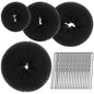 Hair Bun Maker for Women, 4 Pcs Brown Ballet Buns in 4 Sizes, Hair Donuts