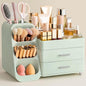 Makeup Organizer with Brush Holder for Vanity, Large Plastic Bathroom Countertop Organizer Skin Care Storage, Easy to Store Lipsticks, Nail Polishes, Perfumes, Eyeshadow Palettes, All White